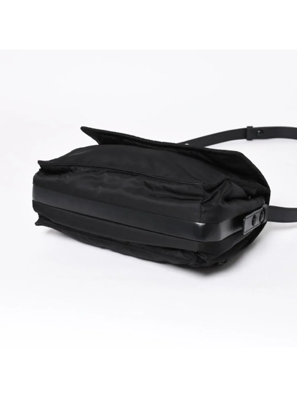 Prada Pocono Shoulder Bag Triangle Logo Nylon Black Silver